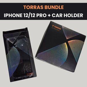 TORRAS Bundle: iPhone 12/12 Pro Clear Case + Universal Car Phone Holder Dashboar
